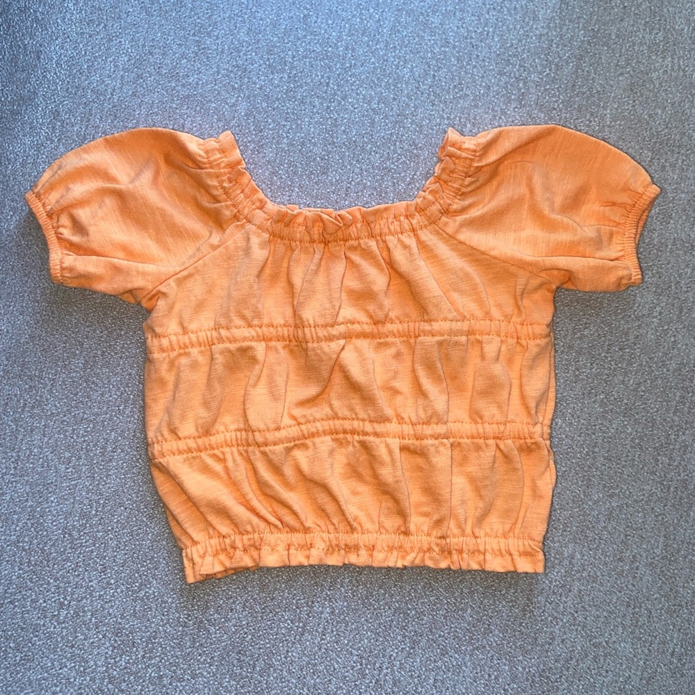 Old Navy Orange Girls Smocked Crop Top